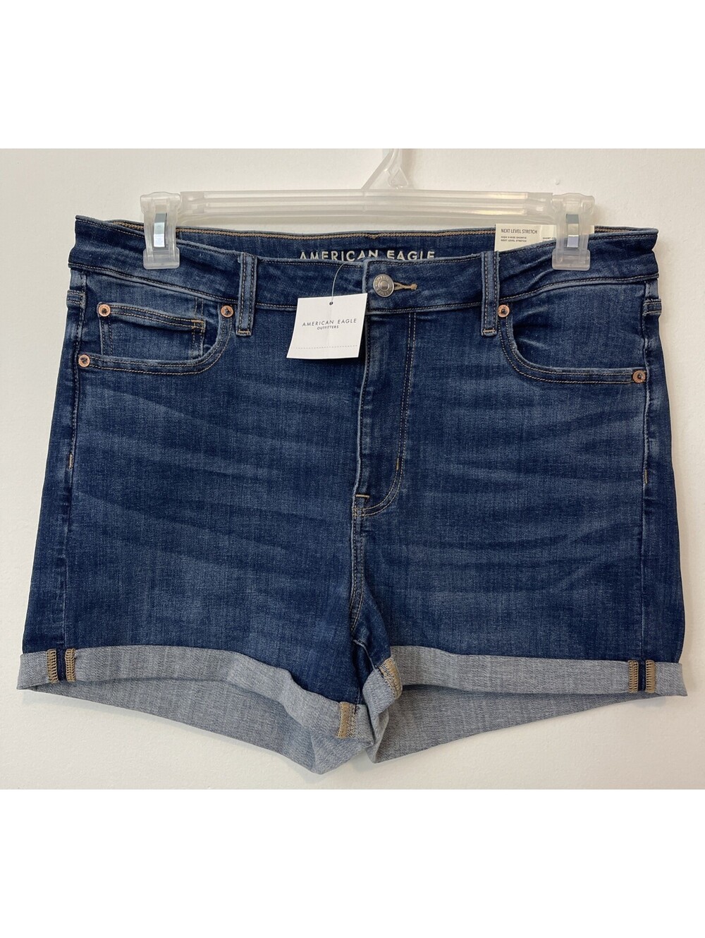 American Eagle Womens 16/33 - High V-Rise Shortie - Blue Denim Shorts NWT! A7396